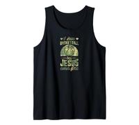 I Love Basketball But Jesus Comes First Funny Christian Tank Top