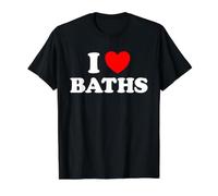 I Love Baths Funny Bubble Bath Tub Warm Relax Soak Suds Fan Value Graphic T-Shirt, Men, Black, L