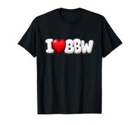 I Love BBW - Funny Heart Statement - Curvy Lover T-Shirt