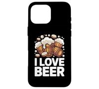 I Love Beer Barrels Foam Overflowing Case for iPhone 16 Pro Max