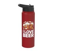 I Love Beer Barrels Foam Overflowing Stainless Steel Insulated Water Bottle