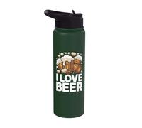 I Love Beer Barrels Foam Overflowing Stainless Steel Insulated Water Bottle