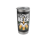 I Love Beer Enthusiast Fun Humor Art Stainless Steel Insulated Tumbler