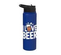 I Love Beer Festive Barrel Fun Stainless Steel Insulated Water Bottle