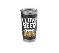 I Love Beer Fun Brew Cheers Enthusiast Stainless Steel Insulated Tumbler