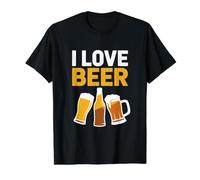 I Love Beer Passionate Brew Fans Value Graphic T-Shirt, Men, Black, L