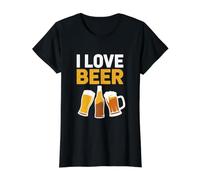 I Love Beer Passionate Brew Fans Value Graphic T-Shirt, Women, Black, S