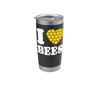 I Love Bees Honeycomb Heart Stainless Steel Insulated Tumbler
