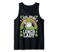 I Love Being A Lunch Lady Shamrock Gnome St Patricks Day Tank Top
