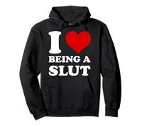 I Love Being A Slut I Heart Being A Slut Funny Kink Pullover Hoodie