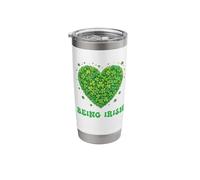 I Love Being Irish Shamrock in Heart Shape Celtic Pride Stainless Steel Insulated Tumbler