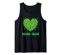 I Love Being Irish Shamrock in Heart Shape Celtic Pride Tank Top
