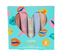 I Love Being Lippy Lip Care Set, Includes Lip Scrub, Lip Butter, Lip Balm, Lip Plumper, and Lip Gloss, Fruity and Minty Flavours for Lip Exfoliation, Protection and Long-Lasting Hydration, Pack of 5