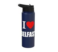 I Love Belfast Souvenir Memory Stainless Steel Insulated Water Bottle