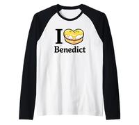 I Love Benedict Food Lover Breakfast Eggs with Hollandaise Raglan Baseball Tee