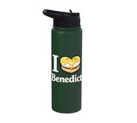 I Love Benedict Food Lover Breakfast Eggs with Hollandaise Stainless Steel Insulated Water Bottle