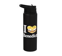I Love Benedict Food Lover Breakfast Eggs with Hollandaise Stainless Steel Insulated Water Bottle