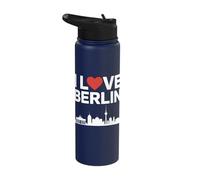 I Love Berlin City Skyline Graphic Stainless Steel Insulated Water Bottle
