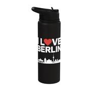 I Love Berlin City Skyline Graphic Stainless Steel Insulated Water Bottle