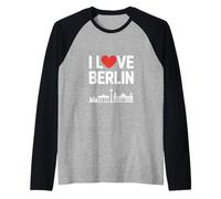 I Love Berlin Cityscape Enthusiast Raglan Baseball Tee