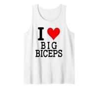 I Love Big Biceps Tank Top, Men, White, Small