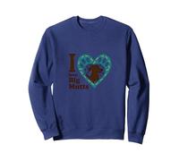 I love Big Mutts Dog Lover Heart Paw Sweatshirt, Adult Unisex, Navy, XXL