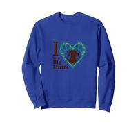 I love Big Mutts Dog Lover Heart Paw Sweatshirt, Adult Unisex, Royal Blue, L