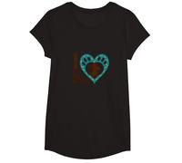 I Love Big Mutts Dog Lover Heart Paw T-Shirt, Girls, Black, Large