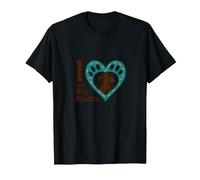 I Love Big Mutts Dog Lover Heart Paw T-Shirt, Men, Black, 4XL