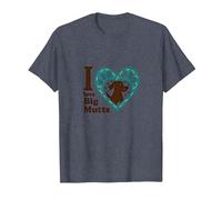 I Love Big Mutts Dog Lover Heart Paw T-Shirt, Men, Heather Blue, XL