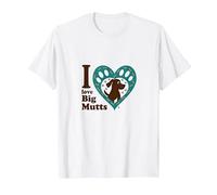 I Love Big Mutts Dog Lover Heart Paw T-Shirt, Men, White, M