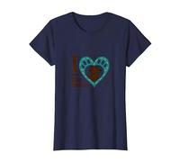 I Love Big Mutts Dog Lover Heart Paw T-Shirt, Women, Navy, M