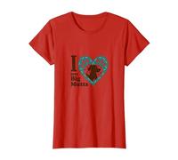 I Love Big Mutts Dog Lover Heart Paw T-Shirt, Women, Red, XL