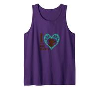 I Love Big Mutts Dog Lover Heart Paw Tank Top, Men, Purple, XXL