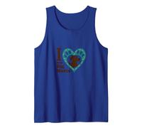 I Love Big Mutts Dog Lover Heart Paw Tank Top, Men, Royal Blue, XL
