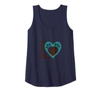 I Love Big Mutts Dog Lover Heart Paw Tank Top, Women, Navy, XL