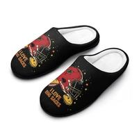 I Love Big Sacks Football Men's Cotton Slippers | Cozy Slip on Slippers Memory Foam Warm House Shoes for Indoor Outdoor