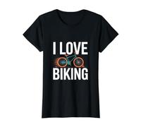 I Love Biking Adventure Fun Bicycle Lovers Value Graphic T-Shirt, Women, Black, L