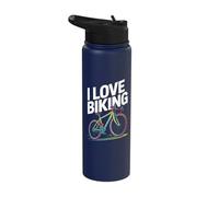 I Love Biking Vibrant Urban Ride Stainless Steel Insulated Water Bottle
