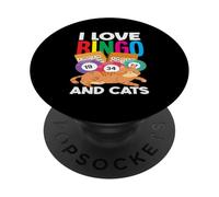 I Love Bingo And Cats Relaxing Fun Vibes PopSockets Adhesive PopGrip