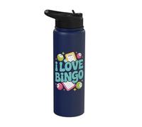 I Love Bingo Colorful Balls Fun Game Stainless Steel Insulated Water Bottle