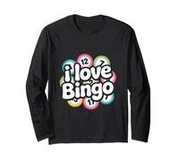 I Love Bingo Colorful Numbers Circle Long Sleeve T-Shirt