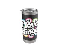 I Love Bingo Colorful Numbers Circle Stainless Steel Insulated Tumbler