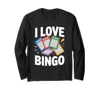 I Love Bingo Colorful Playful Cards Long Sleeve T-Shirt