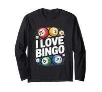 I Love Bingo Enthusiasts Playful Art Long Sleeve T-Shirt