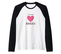 I Love Bingo! Funny Old Lady Costume for Men & Women - Bingo Raglan Baseball Tee