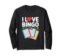 I Love Bingo Heart Card Game Long Sleeve T-Shirt