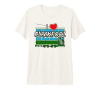I Love Blackpool Tram Seaside Promenade Trams Holiday Funny Premium T-Shirt