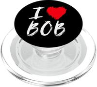 I Love Bob Husband Dad Son Boyfriend Grandson Red Heart PopSockets PopGrip for MagSafe