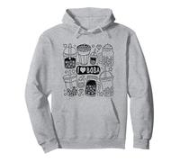 I Love Boba Bubble Tea Drink Lovers Boba Tea Cup Heart Shape Pullover Hoodie